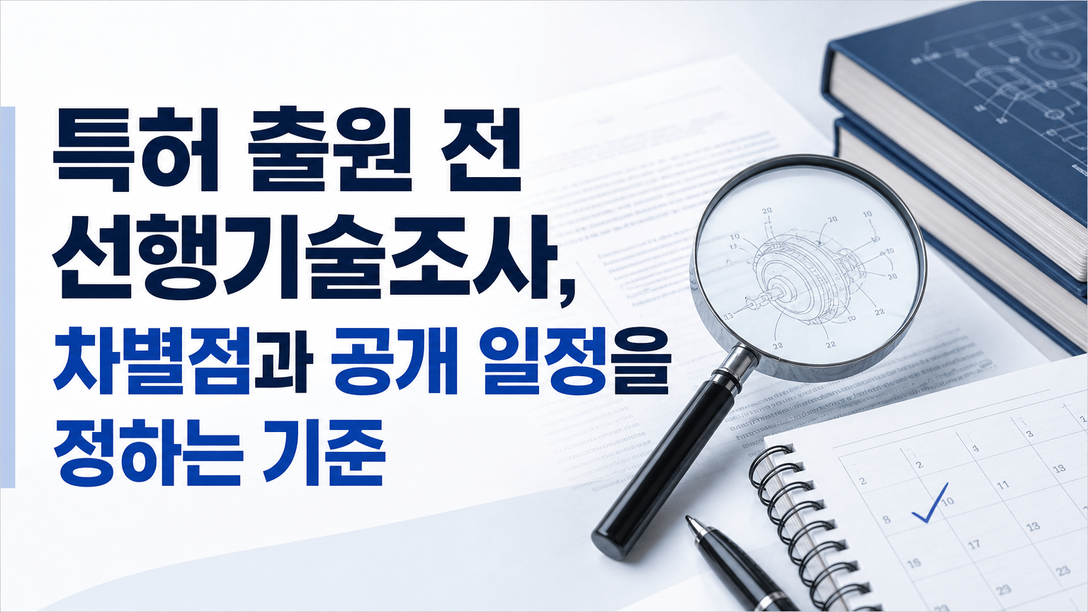 특허 출원 전 선행기술조사, 차별점과 공개 일정을 정하는 기준